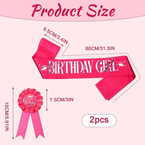 Pink Birthday Sash Happy Birthday Sash for Women Set Includes Sashes & Its My Birthdays Pin in Saudi Arabia