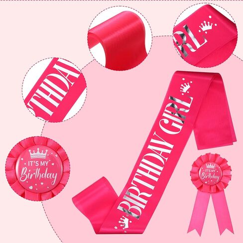 Pink Birthday Sash Happy Birthday Sash for Women Set Includes Sashes & Its My Birthdays Pin in Saudi Arabia