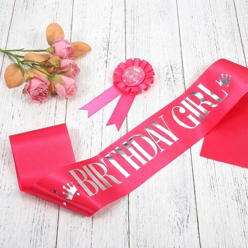 Pink Birthday Sash Happy Birthday Sash for Women Set Includes Sashes & Its My Birthdays Pin in Saudi Arabia