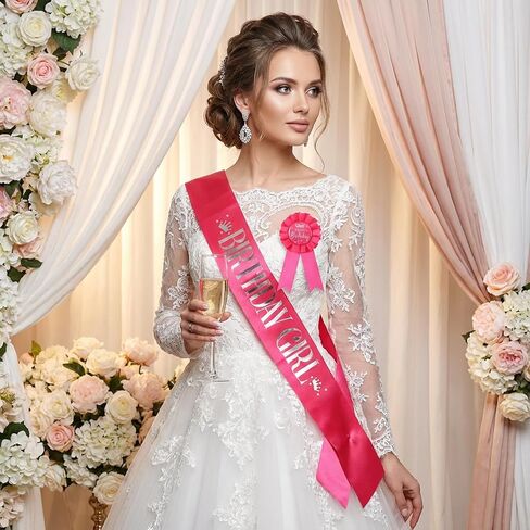 Pink Birthday Sash Happy Birthday Sash for Women Set Includes Sashes & Its My Birthdays Pin in Saudi Arabia