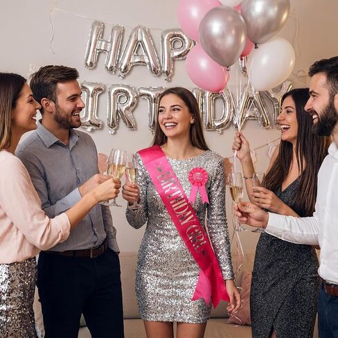 Pink Birthday Sash Happy Birthday Sash for Women Set Includes Sashes & Its My Birthdays Pin in Saudi Arabia