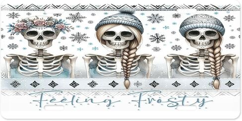 ملحق السيارة للوحة الترخيص الأمامية المصنوعة من الألومنيوم من Holiday Vanity (رقاقات الثلج الكريستالية على اللون الأسود) in Kuwait