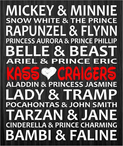 Disney Themed Personalized Wedding Gift, Prince and Princesses, Disney Inspired Love, In This House, Custom Canvas, Includes Personalization, Handcrafted in Saudi Arabia