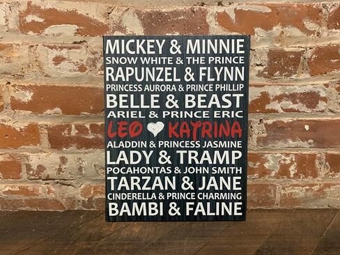 Disney Themed Personalized Wedding Gift, Prince and Princesses, Disney Inspired Love, In This House, Custom Canvas, Includes Personalization, Handcrafted in Saudi Arabia