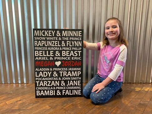 Disney Themed Personalized Wedding Gift, Prince and Princesses, Disney Inspired Love, In This House, Custom Canvas, Includes Personalization, Handcrafted in Saudi Arabia