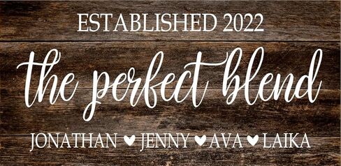 The Perfect Blend Family Room Wall Decor, Blended Family, Wedding Gift, The Perfect Blend, Custom Canvas, Established Date, Bridal Shower Gift in Saudi Arabia