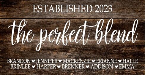The Perfect Blend Family Room Wall Decor, Blended Family, Wedding Gift, The Perfect Blend, Custom Canvas, Established Date, Bridal Shower Gift in Saudi Arabia