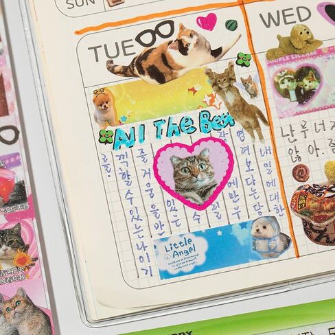 Cat Sticker Book with Meme Stickers 30 Pages Over 800 Die Cut Stickers with 3 Coating Types for Scrapbook Journal and Planner Sticker Album with Premium Art Paper and Cute Design in Saudi Arabia