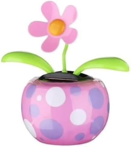 Pink Solar Dancing Solar Powered Dancing Pink Flower in Colorful Shape Flip Flap Animated Bobblehead Dancer Window Sun Catcher Car Dashboard Decor Solar Power Kits, Decorations in Saudi Arabia