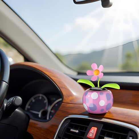 Pink Solar Dancing Solar Powered Dancing Pink Flower in Colorful Shape Flip Flap Animated Bobblehead Dancer Window Sun Catcher Car Dashboard Decor Solar Power Kits, Decorations in Saudi Arabia