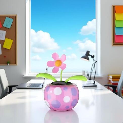 Pink Solar Dancing Solar Powered Dancing Pink Flower in Colorful Shape Flip Flap Animated Bobblehead Dancer Window Sun Catcher Car Dashboard Decor Solar Power Kits, Decorations in Saudi Arabia