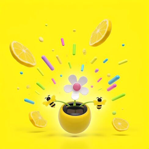 عباد الشمس الراقصة بالطاقة الشمسية، عسل النحل، أصفر لزهر التفاح، زخرفة زخرفية تعمل بالطاقة الشمسية، ديكور حديقة السيارة والمنزل، ديكورات in Saudi Arabia