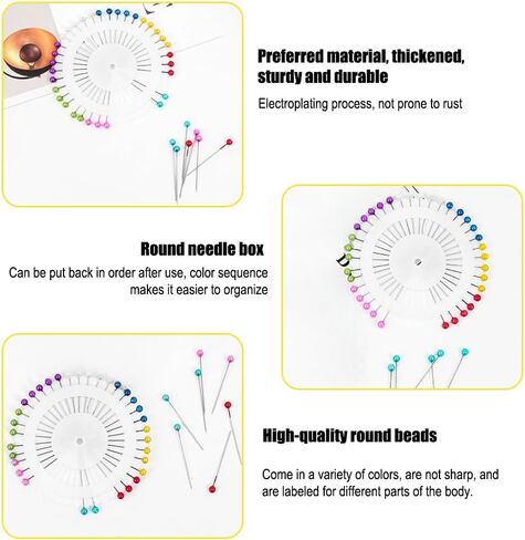 480PCS Sewing Pins Straight Pin for Fabric, Pearlized Ball Head Quilting Pins Long 1.42inch, Multicolor Corsage Stick Pin for Dressmaker, Jewelry DIY Decoration, Craft and Sewing Project in Saudi Arabia