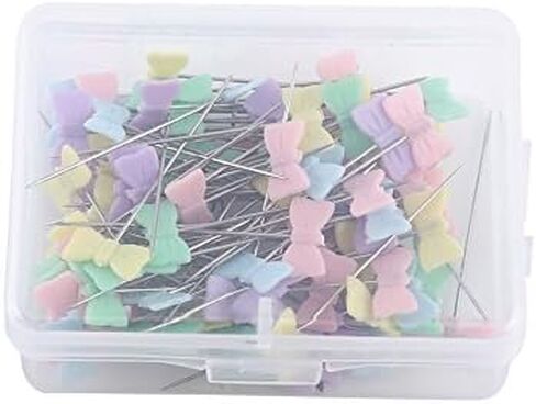 100PCS Sewing Pins with Heads, Multicolor DIY Patchwork Straight Pins Fabric Pins for Quilting Dressmaker Jewelry DIY Decoration Craft Sewing Project(Tie Style) in Saudi Arabia