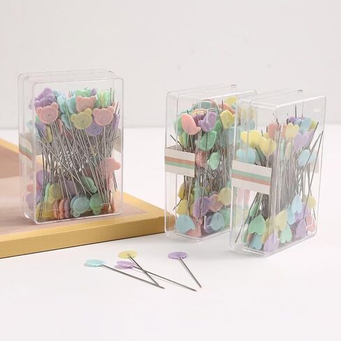 100PCS Sewing Pins with Heads, Multicolor DIY Patchwork Straight Pins Fabric Pins for Quilting Dressmaker Jewelry DIY Decoration Craft Sewing Project(Tie Style) in Saudi Arabia
