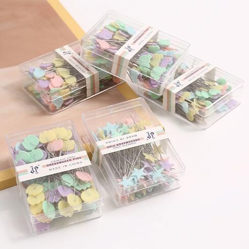 100PCS Sewing Pins with Heads, Multicolor DIY Patchwork Straight Pins Fabric Pins for Quilting Dressmaker Jewelry DIY Decoration Craft Sewing Project(Tie Style) in Saudi Arabia