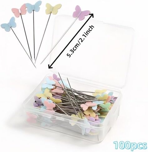 100PCS Sewing Pins with Heads, Multicolor DIY Patchwork Straight Pins Fabric Pins for Quilting Dressmaker Jewelry DIY Decoration Craft Sewing Project(Tie Style) in Saudi Arabia
