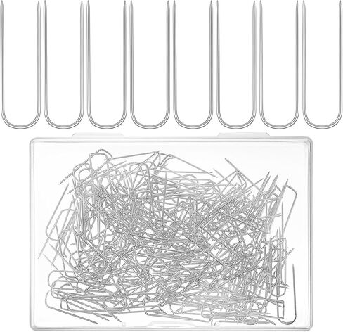 300 Pcs U Shaped Fork Pins, Stainless Steel Sewing U-pins Double Blocking Pins for Sewing Needlecraft Jewelry Making Quilting Crafts DIY Home Decor 0.9 x 0.27 Inch (Silver) in Saudi Arabia