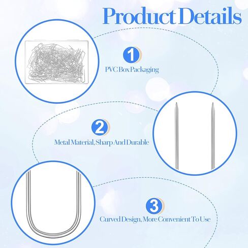 300 Pcs U Shaped Fork Pins, Stainless Steel Sewing U-pins Double Blocking Pins for Sewing Needlecraft Jewelry Making Quilting Crafts DIY Home Decor 0.9 x 0.27 Inch (Silver) in Saudi Arabia