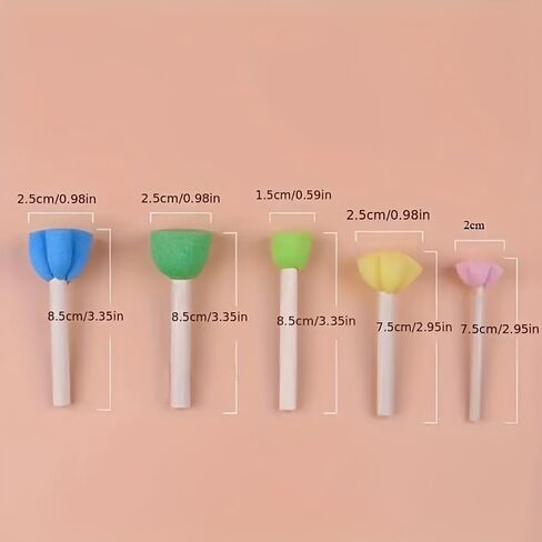 5pcs Sponge Brushes for Art，Soft Foam Rubbing Brushes Suitable for Calligraphy, Graffiti, Stamp Making in Saudi Arabia