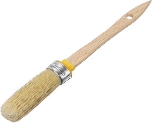uxcell Wax Paint Brushes, 2.1 x 0.8 Inch Chalk Stencil Brush, Oval PET Fiber Bristle with Wood Handle, Painting Tool for Furniture DIY Home Decor Art Crafts, Yellow in Saudi Arabia