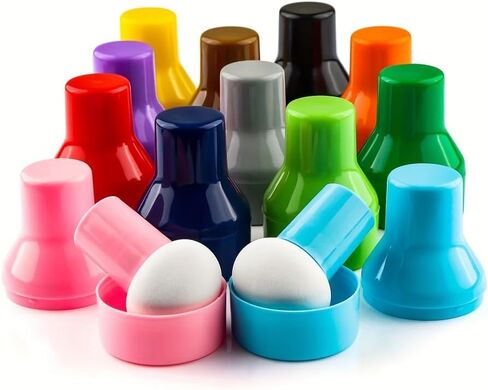 Stencil Brush with Sponge Pouncer-Mixed Color Ink Dabber for Wet & Dry Use,Crafts,Scrapbooking,Card Making & Mixed Media Art in Saudi Arabia