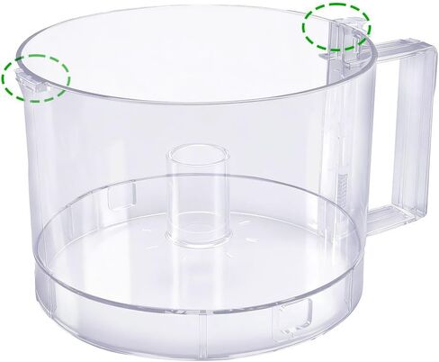 وعاء عمل محضر طعام 7 أكواب متوافق مع سلسلة Cuisinart DLC-10 (عبوتين فقط)، DFP-7JBS (عبوتين)، استبدال #: FP-631AGTX، FP-631AGTX1، ملاحظة: هذا بديل للواحد الذي يحتوي على عروتين على الحافة فقط in Kuwait