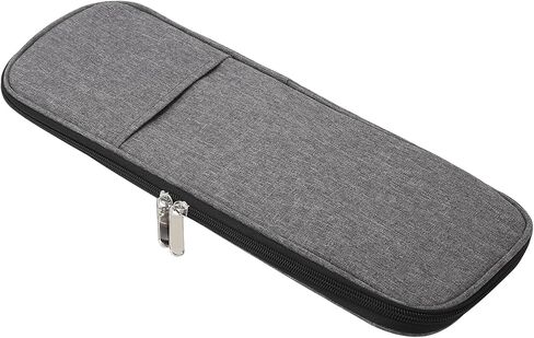 Knitting Needle Storage Case, Gray 600D Oxford Cloth, Long Woven Organizer Bag for Crochet Supplies in Saudi Arabia