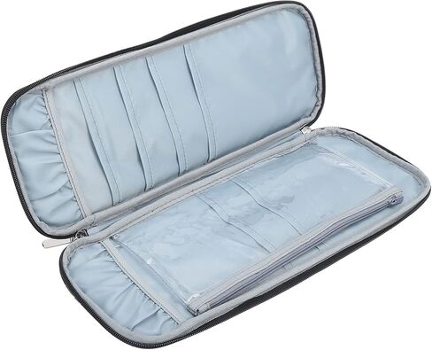 Knitting Needle Storage Case, Gray 600D Oxford Cloth, Long Woven Organizer Bag for Crochet Supplies in Saudi Arabia