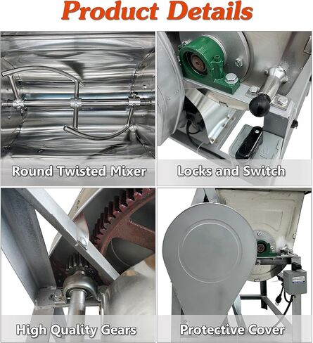 INTSUPERMAI Commercial 15KG Dough Mixer Machine Electric Flour Mixer with 90 Degree Tilt Bowl for Dough Mixing Kneading Capacity 30QT 1500W in Kuwait
