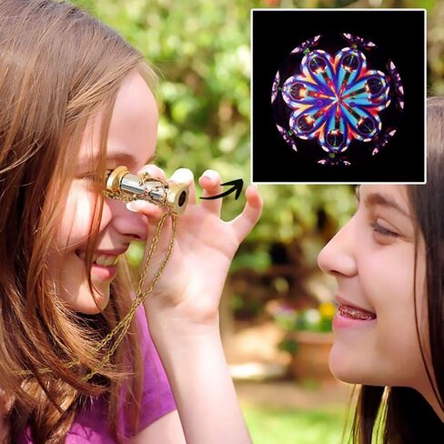 Srliya Kaleidoskop Gifts 5 * 5 * 5 Mini Kaleidoscope Necklace Kaleidoscope Gold Brass Adult Pendant for Children Gift in Saudi Arabia