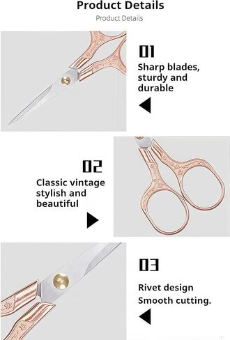 4PCS Embroidery Scissors 4.5 Inch Stainless Steel Vintage Plum Blossom Design Precision Craft Scissors Sewing, Paper and Thread Trimming, Multicolor in Saudi Arabia