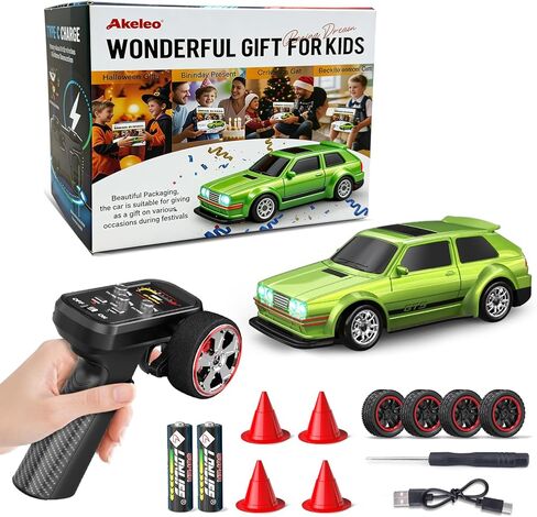 Gesture Sensing RC Stunt Car, 4WD Hand Controlled & Remote Control Twist Car with Light & Music, 360° Rotating, Road & Off-Road Modes Rc Cars Best Gifts for KIids 8+ Year Old (Lake green - 2 Battery) in Saudi Arabia