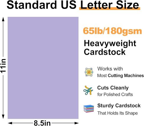 200-Sheets Colored Cardstock for Crafts: 50 Assorted Colors, 8.5" x 11", 65lb/180gsm, Colored Paper for DIY Crafts, Card Making, for cri·cut Printing, Kids School Supplies in Kuwait