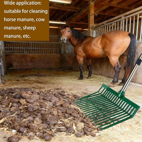 2 Green hay Fork Heads, 18-Tooth Manure Fork Replacement Head, ABS Plastic Material, with Screws and Nuts, Suitable for Shoveling Horse, Cattle, Sheep Manure and Gardening hay, etc(Two Green) in Saudi Arabia