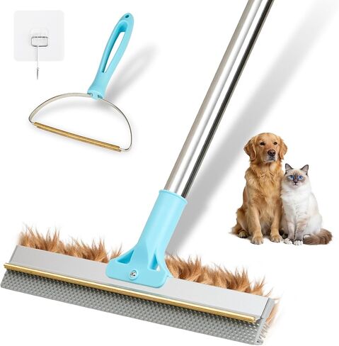 Carpet Rake for Pet Hair Removal, 2026 Upgraded Reusable Pet Hair Remover Broom, 54’’ Adjustable Long Handle Dog & Cat Carpet Rake,2 Pcs Carpet Brush Rake for Rugs, Mats, Couch, Furniture in Saudi Arabia