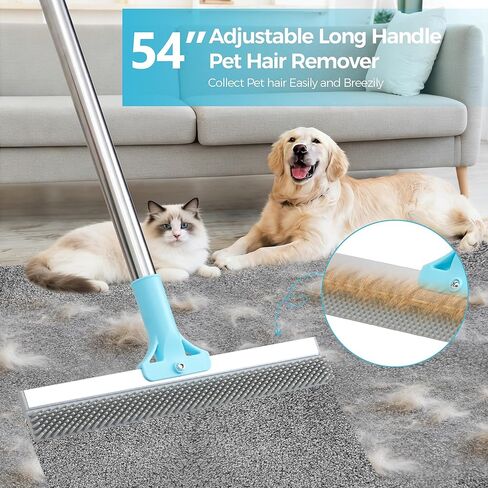 Carpet Rake for Pet Hair Removal, 2026 Upgraded Reusable Pet Hair Remover Broom, 54’’ Adjustable Long Handle Dog & Cat Carpet Rake,2 Pcs Carpet Brush Rake for Rugs, Mats, Couch, Furniture in Saudi Arabia