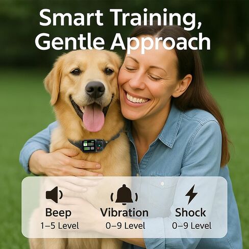 GPS Wireless Electric Dog Fence – Circular Wireless Dog Fence System for Dogs with Early Warning Beep & Auto-Protection, Quick-Charge Collar, 6561ft Range, Waterproof, 3 Modes, No App,Outdoor Use Only in Saudi Arabia