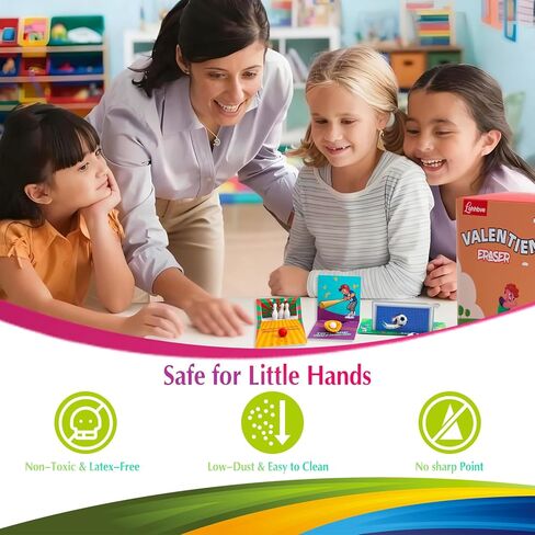 مجموعة ممحاة أقلام الرصاص ذات الطابع الرياضي للحفلات، محايات رياضية صغيرة مع بطاقات ألعاب تفاعلية، ألعاب سطح المكتب الإبداعية وألعاب تخفيف التوتر لعيد الحب، هدية المدرسة 30 حزمة in Kuwait