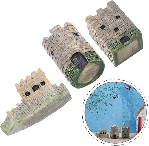 STOBOK 3pcs Miniature Castle Model Detailed Resin Figurines Castles for Sand Table Decorations for Landscape Enthusiasts and Model Making in Saudi Arabia
