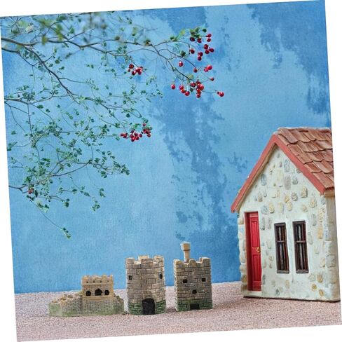 STOBOK 3pcs Miniature Castle Model Detailed Resin Figurines Castles for Sand Table Decorations for Landscape Enthusiasts and Model Making in Saudi Arabia