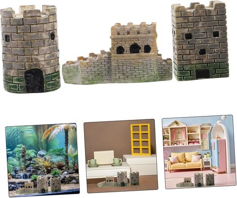 STOBOK 3pcs Miniature Castle Model Detailed Resin Figurines Castles for Sand Table Decorations for Landscape Enthusiasts and Model Making in Saudi Arabia