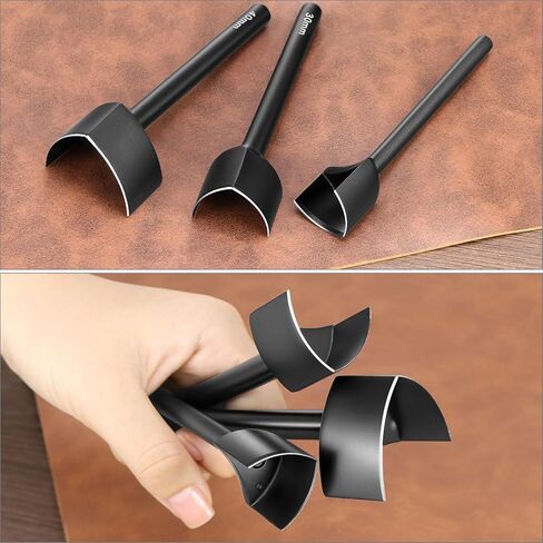 QWORK Leather Corner Punch Set - 3 Sizes V-Shaped Cutting Tools (0.98", 1.18", 1.57"), Leather Punch for Belts, Wallets in Saudi Arabia