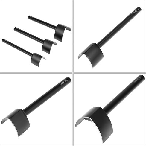 QWORK Leather Corner Punch Set - 3 Sizes V-Shaped Cutting Tools (0.98", 1.18", 1.57"), Leather Punch for Belts, Wallets in Saudi Arabia