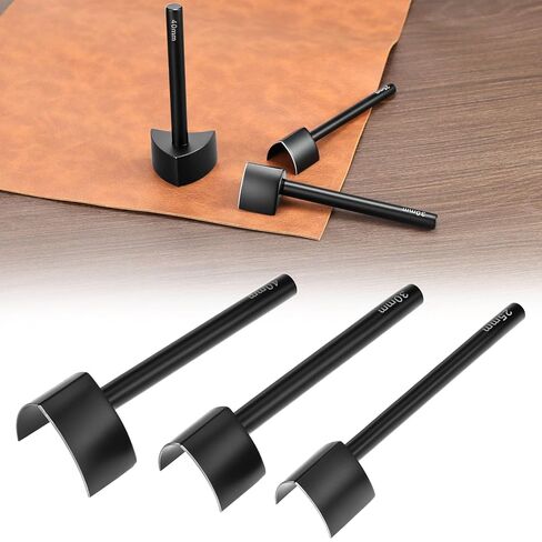 QWORK Leather Corner Punch Set - 3 Sizes V-Shaped Cutting Tools (0.98", 1.18", 1.57"), Leather Punch for Belts, Wallets in Saudi Arabia