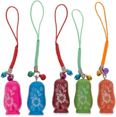 مجموعة BestPysanky مكونة من 5 دمى خشبية ماتريوشكا ساحرة للهواتف والحقائب وحقائب الظهر in Saudi Arabia
