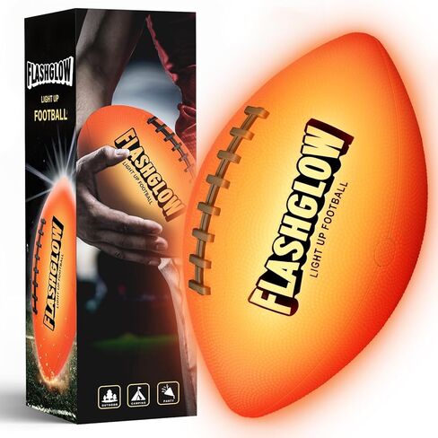 Light Up Football for Boys: Glow in The Dark - Toys for Kids Teen Boys Ages 8-15 - Birthday Christmas Easter Gift Ideas - Outdoor Sports Activity Night Play - 8 9 10 11 12 13 14 15 Years Old Teenager in Saudi Arabia