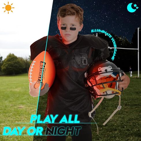 Light Up Football for Boys: Glow in The Dark - Toys for Kids Teen Boys Ages 8-15 - Birthday Christmas Easter Gift Ideas - Outdoor Sports Activity Night Play - 8 9 10 11 12 13 14 15 Years Old Teenager in Saudi Arabia