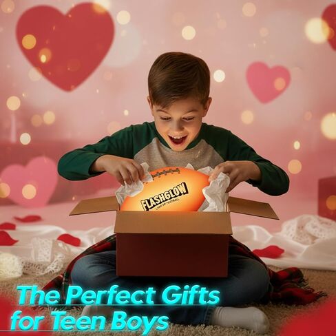 Light Up Football for Boys: Glow in The Dark - Toys for Kids Teen Boys Ages 8-15 - Birthday Christmas Easter Gift Ideas - Outdoor Sports Activity Night Play - 8 9 10 11 12 13 14 15 Years Old Teenager in Saudi Arabia