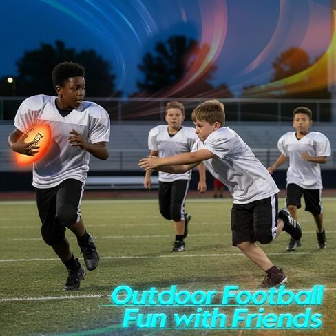 Light Up Football for Boys: Glow in The Dark - Toys for Kids Teen Boys Ages 8-15 - Birthday Christmas Easter Gift Ideas - Outdoor Sports Activity Night Play - 8 9 10 11 12 13 14 15 Years Old Teenager in Saudi Arabia